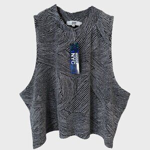 Madden NYC by Steve Madden Metallic Mock Neck Top Silver Women's Size 4X New